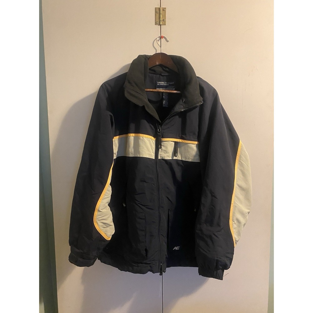 American Eagle Performance Jacket Men Medium Blue Good VTG AE77 Ski Outdoor